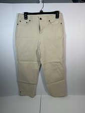 TALBOTS RELAXED CHINO KHAKI BROWN PANTS WOMENS SIZE 8