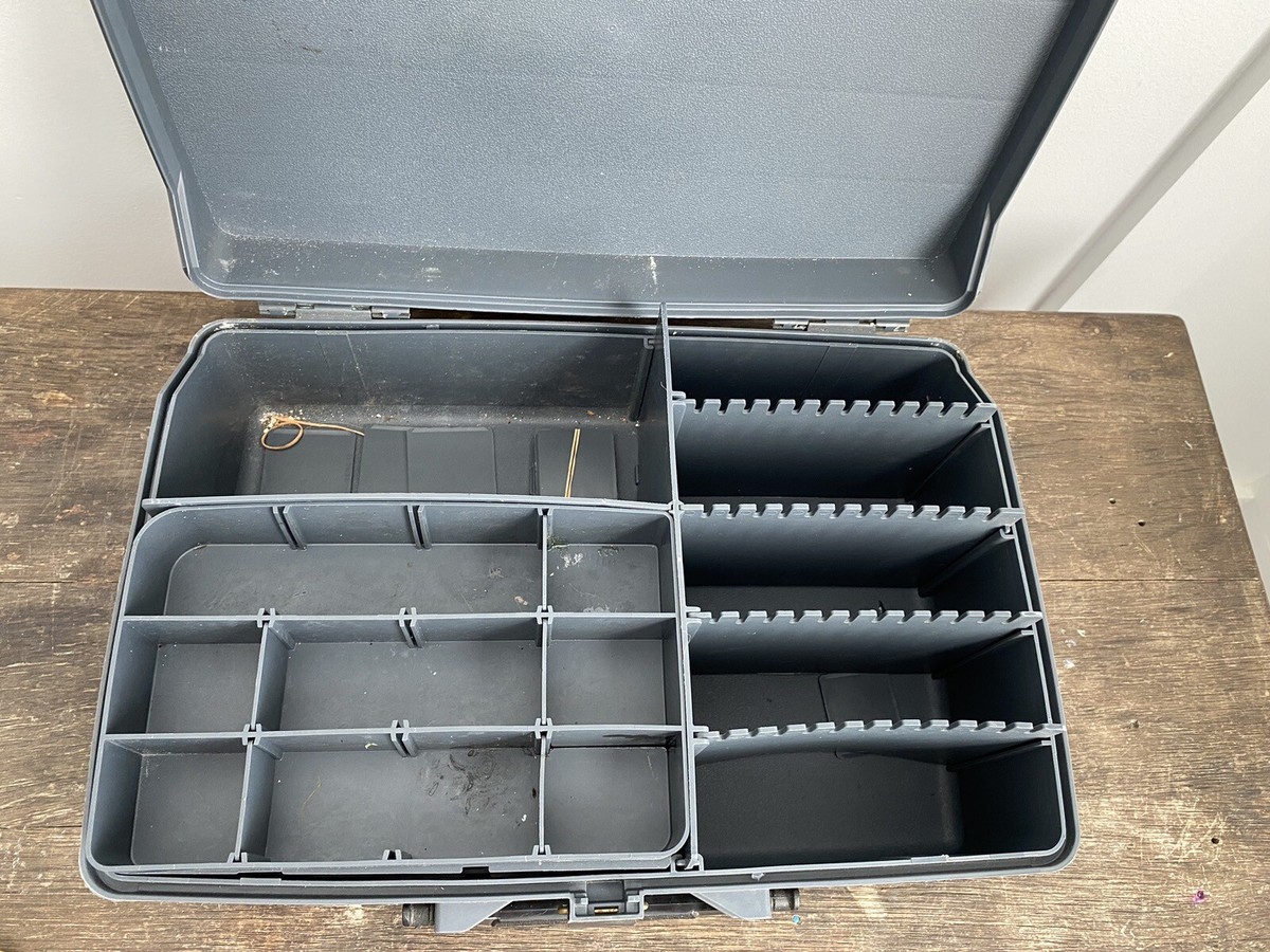 PLANO 2-Tier Over and Under Navy Blue Fishing Tackle Box 16" x 11" x 7"  NICE | eBay