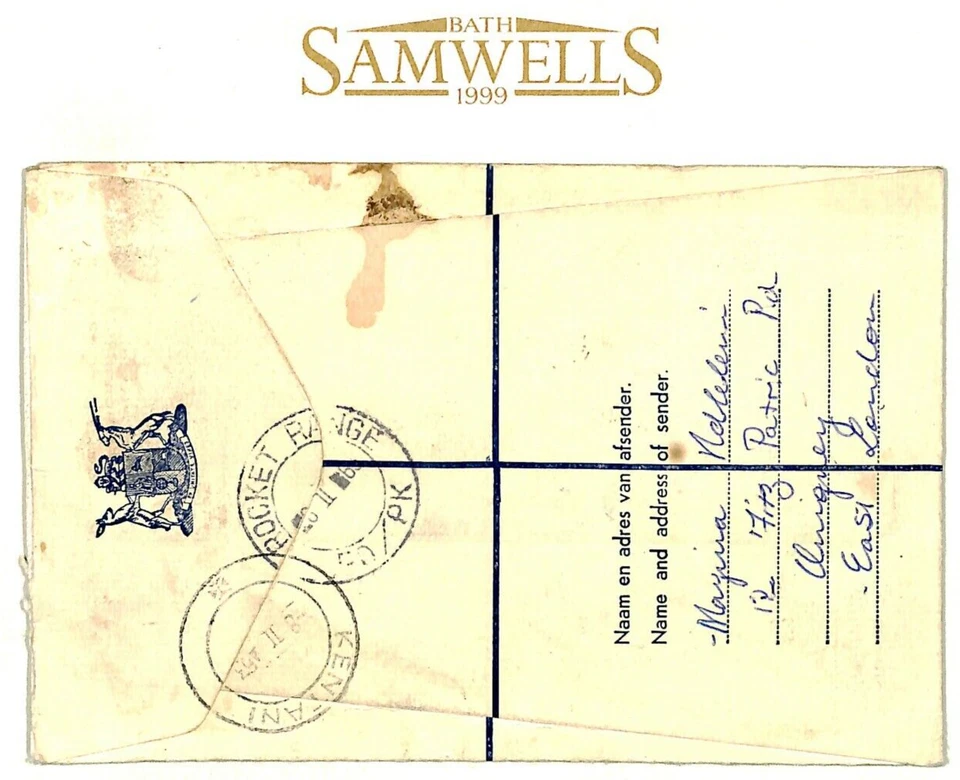 SOUTH AFRICA MILITARY Rare *Rocket Range* REGISTERED Cover 1963 Kentani MS4329 - Image 3 of 4