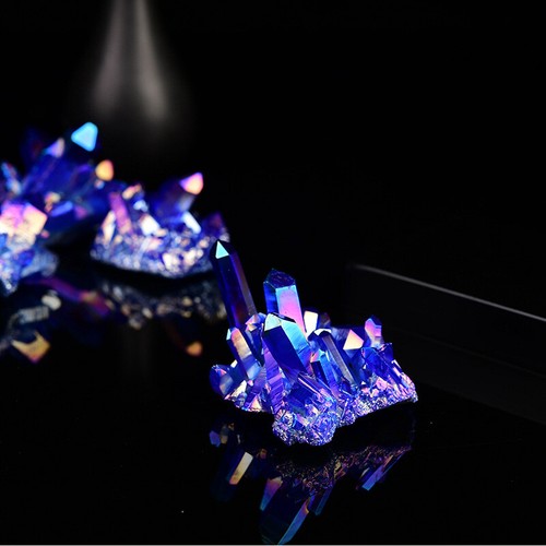 50g Natural Aura Blue Titanium Quartz Crystal Cluster Specimen Stone Healing Gem - Picture 3 of 12