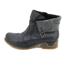 Rieker Booties Women's Size EU 39 Gray Blue Ankle Boot Block Heel