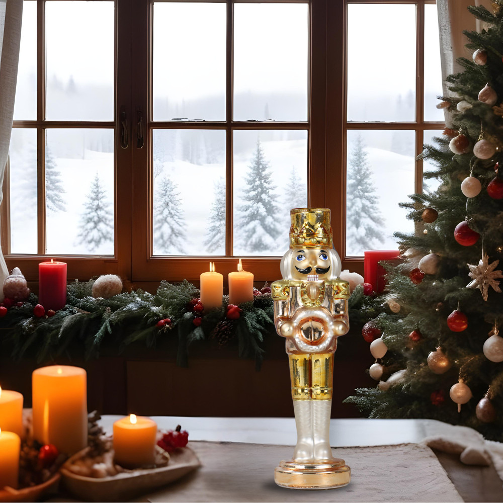 SINT Gold Lightup Nutcracker Figurine, 12.7" for Tabletop