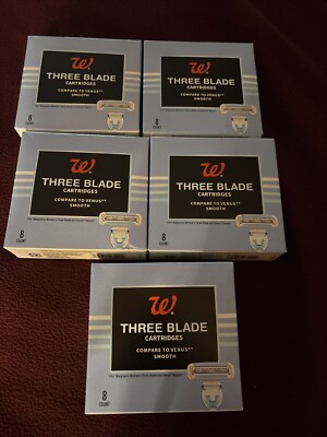 x5 Walgreens - 3 Blade Razor Cartridges 8 Count Each - COMPARE TO VENUS SMOOTH