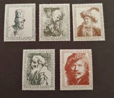 1956 REMBRANDT PAINTINGS SET VF MNH NETHERLANDS NEDERLAND
