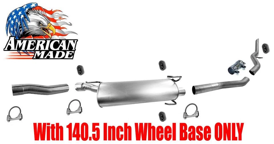 Sistema de escape silenciador para Dodge Ram 2500 5,7 L 2003-2009 con distancia entre ejes de 140,5 pulgadas Foto 3 de 4