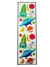 HAMBLY STUDIOS PRISMATIC STICKERS SPACE UFO's PLANETS VINTAGE COLLECTABLE RARE