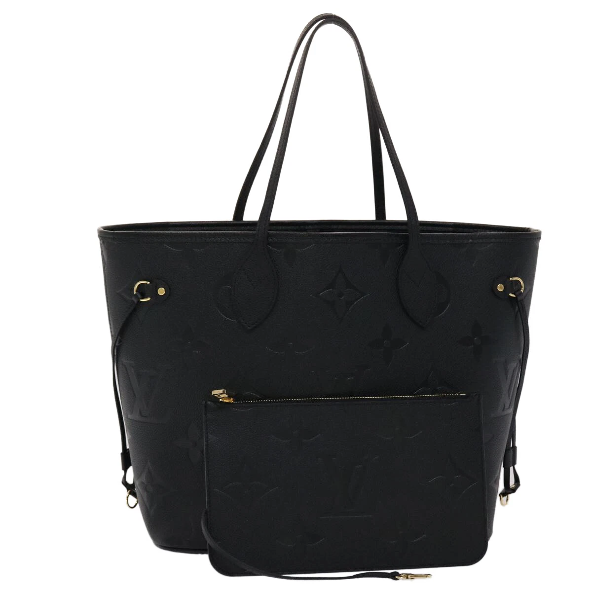 LOUIS VUITTON Monogram Empreinte Giant Neverfull MM Tote Bag Noir 