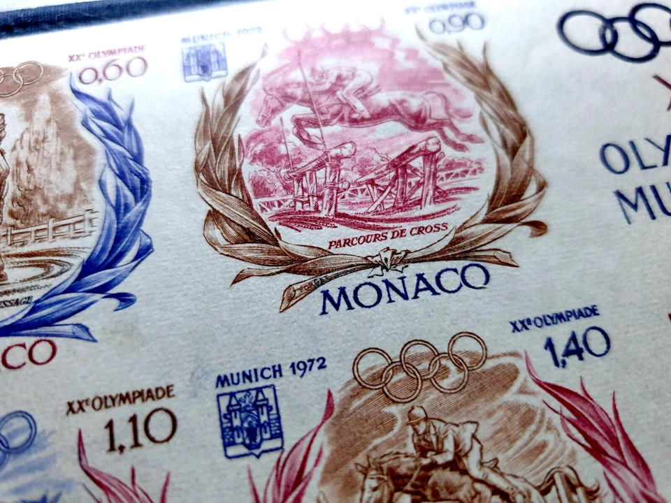 Mónaco 1972 imperfecto MNH Juegos Olímpicos Alemania 16 estampillas bloque YT €760,00 Foto 3 de 4