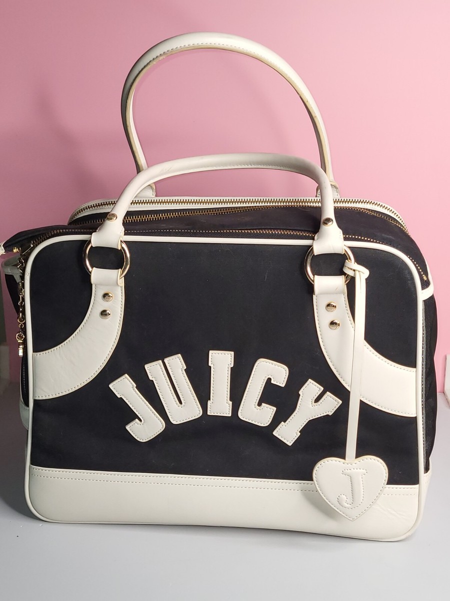 Juicy Couture Pet Carrier Bag Purse Black And White VINTAGE Rare