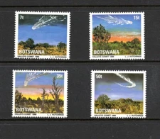 R7235   Botswana  1986  space,   Halley's Comet   4v.   MNH
