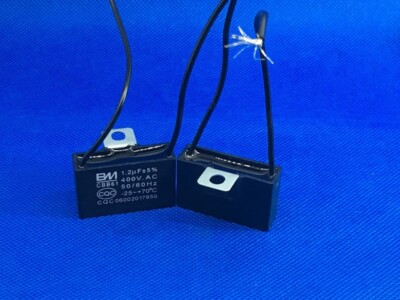 CBB61 1.2MFD 400V 400VAC 1.2UF Fan Motor Capacitor 2 WIRE with bent top flange