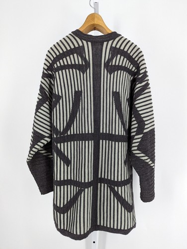 Laurel by Escada Vintage 80s Textured Knit Geometric OpArt Open Cardigan Jacket - Picture 3 of 8