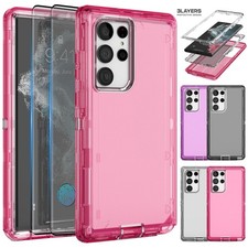 For Samsung Galaxy S22 S22 S22 Ultra Transparent Case Thin Cover/Tempered Glass