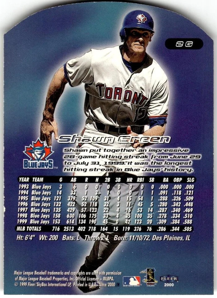 2000 Ultra #2G Shawn Green Gold Medallion - Image 2 of 2