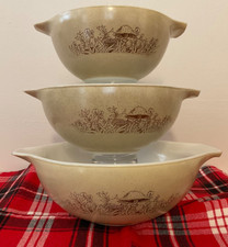 Pyrex Forest Fancies Set of THREE Mixing Bowls #402 #403 #404