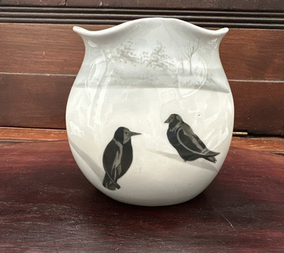Antique Gebruder Heubach Rare Art Nouveau Raben (Raven) Vase