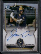 2023 Bowman Chrome Jace Avina Chrome Refractor 1st Auto /499 #CPA-JAA Brewers