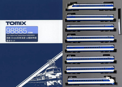 Tomix 98885 JNR 0-1000 Tokaido Sanyo Shinkansen Basic 8er Wagen Set Spur N JPN | Zustand: Used