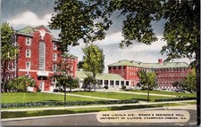 New Lincoln Women's Residence Mall University Illinois Champaign-Urban Postcard