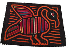 Vintage MOLA Textile Folk Art Bird Hand Stitched Panama