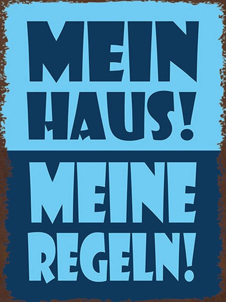 Holzschild 40X30 Cm Mein Haus Meine Regeln Deko Geschenk Holz Schild-image