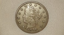 1886 Liberty V Nickel Key Date. Beautiful Coin. Great Condition.