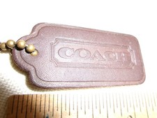 COACH MAHOGONY BROWN LEATHER KEYCHAIN ONE SIDED CHARM REPLACEMENT