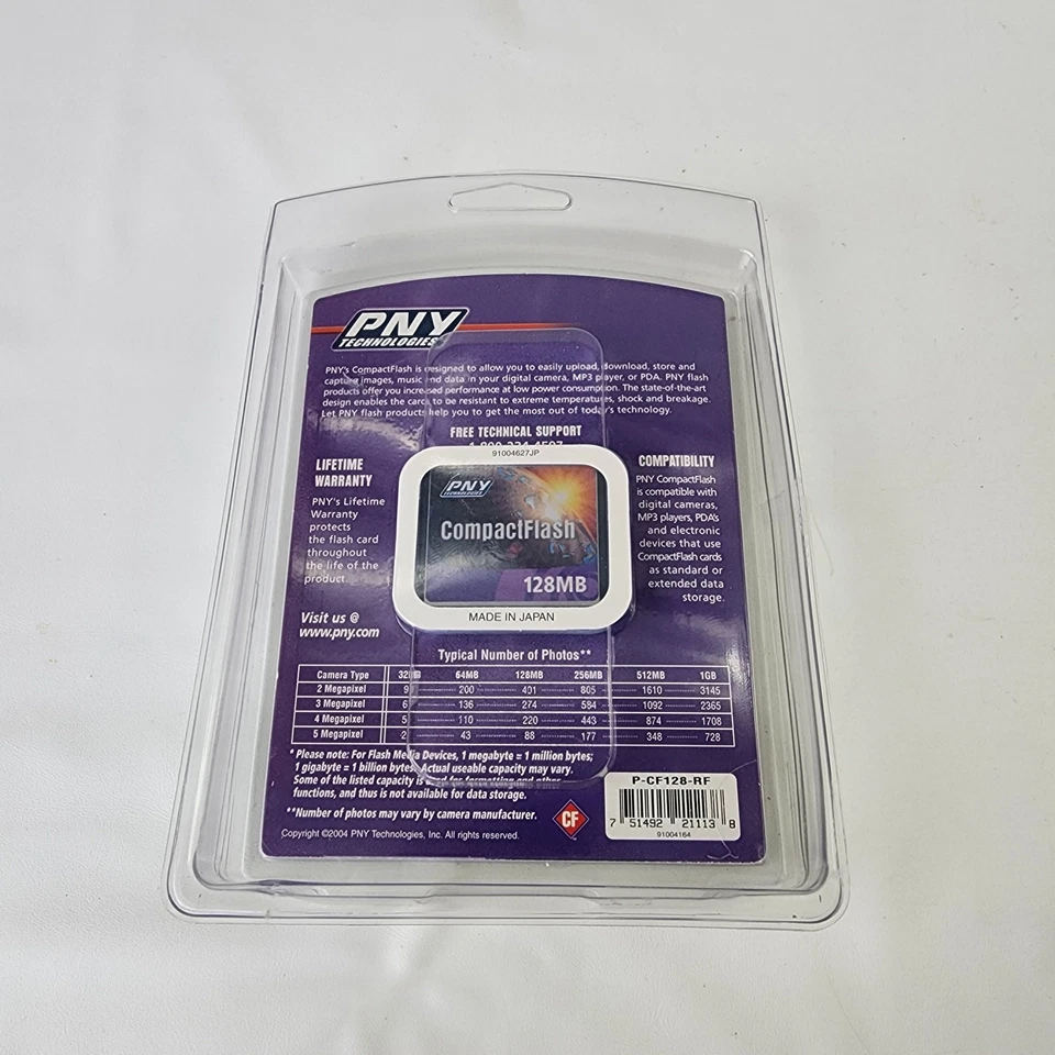 PNY 128 MB Compact Flash Memory Card - VGC (P-CF128-RF) - Image 2 of 4