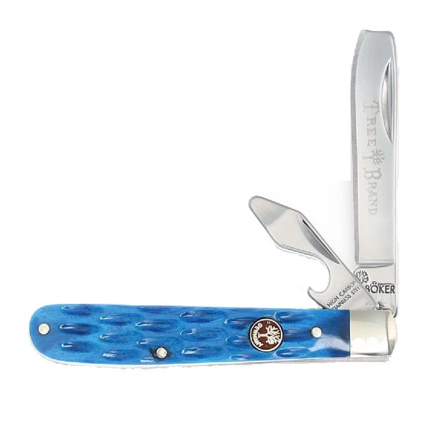 Navaja de bolsillo marca Boker Tree de un brazo Navaja Jack mango de hueso azul Foto 2 de 4