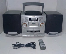 Vintage SONY CFD-ZW755 Boom Box CD/Tape/Radio With Remote & Detachable speakers.