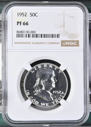 1952 Silver Proof Franklin Half Dollar NGC PR66