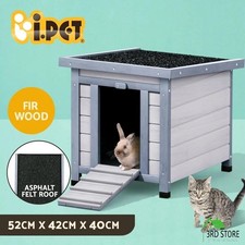 i.Pet Rabbit Hutch Outdoor Cat House Wooden Shelter Condo Small Enclosure Indoor