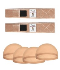 Yuest 2 Pack Wig Grip Band - Velvet 1 Count Pack of 2 , Beige 4 pcs Cap
