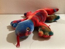 Vintage Ty LIZZY the Tye-Dyed Lizard Beanie Buddy Plush 21  NEW