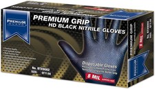 Premium Guard - Nitrile Gloves Heavy Duty 8 Mil Disposable, Powder Free, Blac...