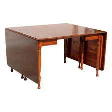 Vintage Pennsylvania House Drop-Leaf Dining Table With Extensions - Mahogany