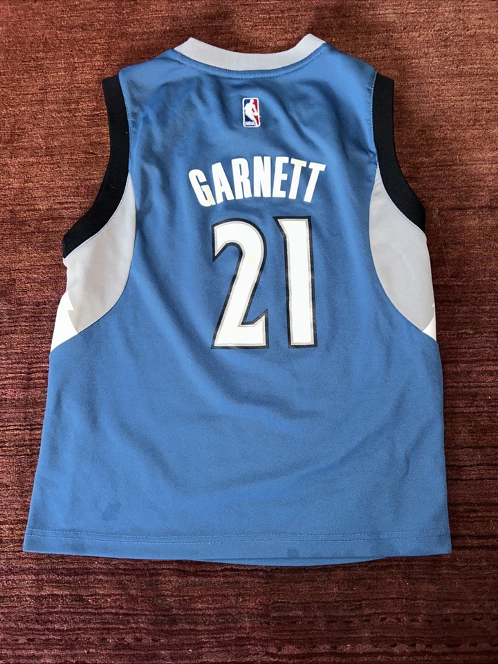 Kevin Garnett Minnesota Timberwolves #21 Adidas NBA Azul Camiseta Juvenil Mediana Foto 3 de 4