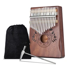 Kalimba 17 Keys, Solid Wood Thumb Piano Portable Mbira Finger Piano Beginners...