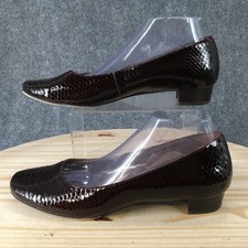 Aerosoles Heels Womens 11 M Subway Burgundy Leather Snakeprint Loafers Heels