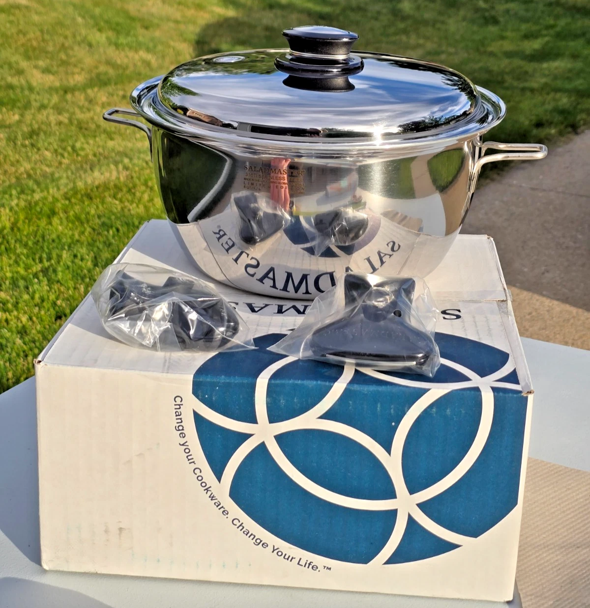 NEW! Saladmaster 6 Qt 316TI Dutch Oven Roaster Stainless Steel Cookware Pan USA
Opens in a new windo