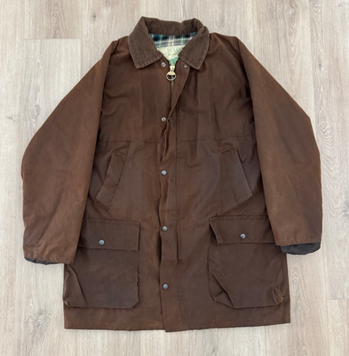 #ad #ad vintage Blarney Woolen Mills Waxed Jacket Barn Chore Coat XL Brown Barbour Like $59.95