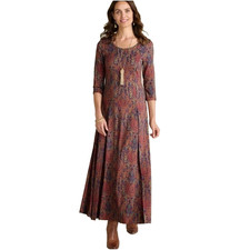 Soft Surroundings Alcott Maxi Dress Sx M Floral Boho Western Cottagecore Stretch