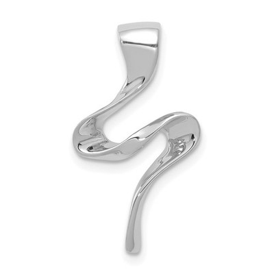 14k Weißgold Slide Fit bis zu 2mm Regular/4mm Fancy oder Reversible Omega Anhänger