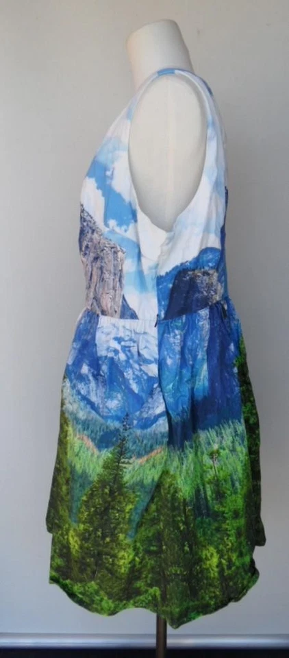 Modcloth Mountain Alpine Landscape Scene 50's Retro Style Dress 2X or XL - XXL - Image 4 of 4
