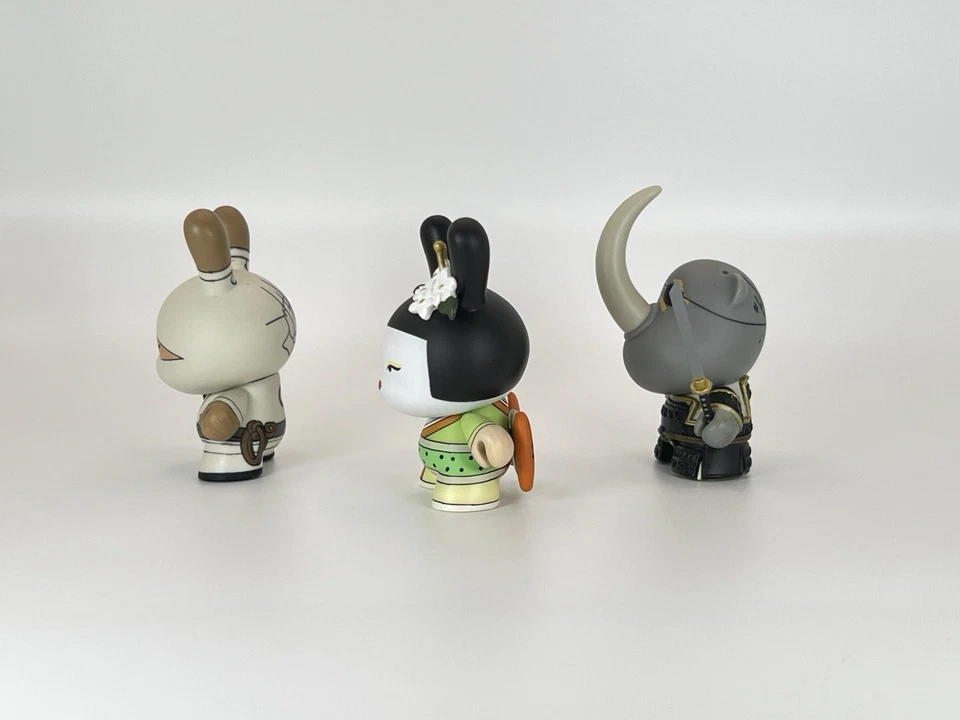 Huck Gee Gold Life Bundle - 书 + 3 签名 3 英寸 Kidrobot Dunny 罕见收藏套装 — 第 2/4 张图片