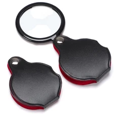 10X Small Magnifying Glass, 2 PCS Mini Pocket Magnifier Folding Magnify Glass...