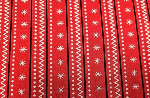 3.3 Metres Christmas Stripe Red 100% Premium Quilting Cotton 110cms Wide - Picture 1 of 2