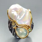 Jewellery Natural Baroque Pearl Ring 925 Sterling Silver Size 8 /R466175