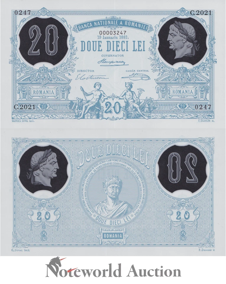 ROMANIA 20 Lei 1881 / 2021 P 126 COMM. Polymer With Folder UNC - Image 2 of 4