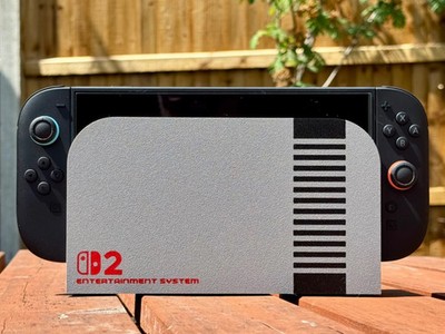 Nintendo Switch NES Style Retro Charging Dock Stand Classic Gray Console